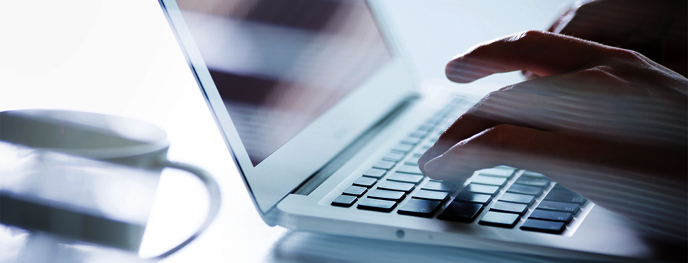 Person working on a laptop